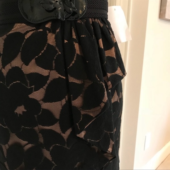 NWT Inspire Me One Shoulder Lace Dress With Ruffled Front and Belt - Picture 2 of 8